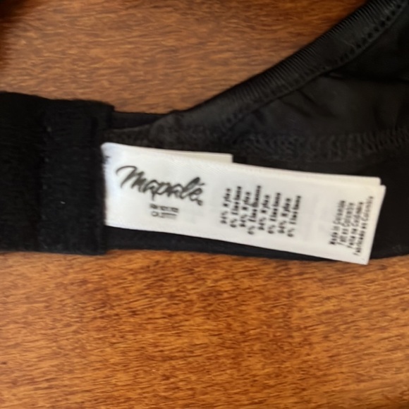 NWT Mapale Black Two Piece Set lace Faux leather Size M/L - Picture 2 of 4